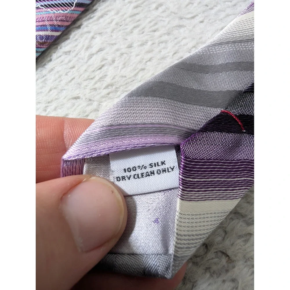 Robert Graham Necktie Mens OS Purple Paisley Striped Silk Knowledge Wisdom Truth